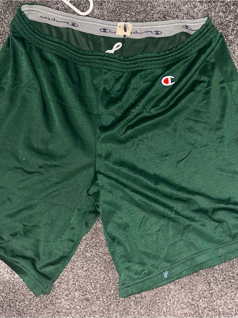 Champion Dark Green Athletic Shorts with Logo